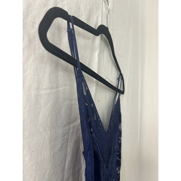 Victoria's‎ Secret Blue Lace Slip Dress Babydoll Negligee Chemise Sheer Size L - Picture 3 of 11